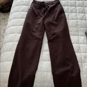 Babaton Brown Wide-Leg Trousers